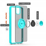 Wholesale Tuff Slim Armor Hybrid Ring Stand Case for Motorola Moto G9 PLUS (Light Blue)